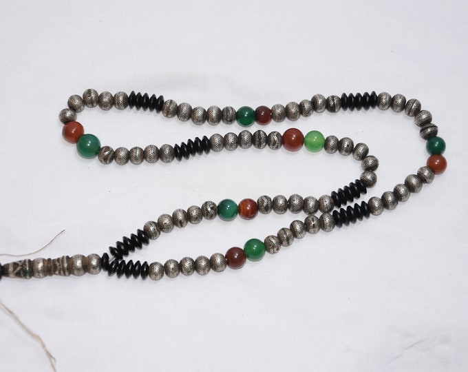 Mauritanian Tasbih Muslim Very rare And Old perles en argent massif