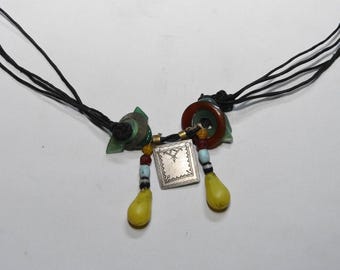 Vintage Tuareg Silver Amulet Pendant: Ethnic Berber Necklace