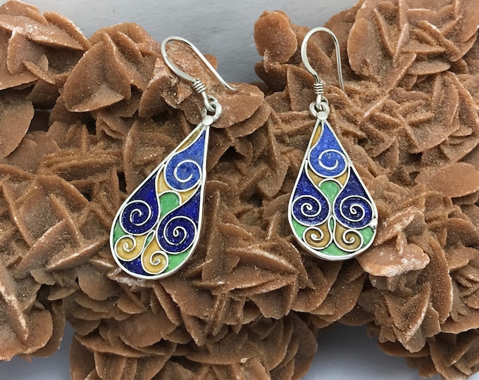 EARRINGS berber enameled kbyle silver handmade from morocco tiznit ethnic berber earrings earrings