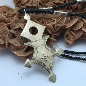 Collier Touareg du Sahara, petit pendentif, unisexe tribal d’Afrique du Nord,croix deu sud