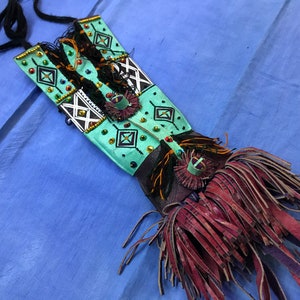 Cartera de piel tuareg, cartera/bolso Enafad-Abalak - Cuero - Tuareg - Níger/Malí Cartera tuareg