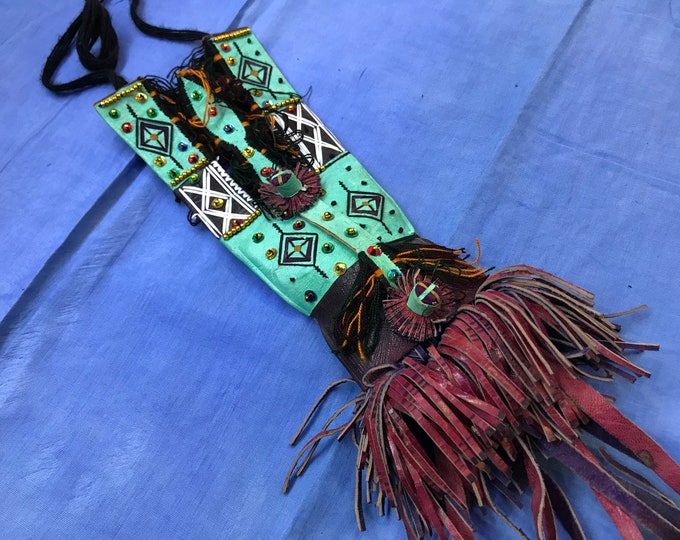 Tuareg Leather Wallet ,Enafad-Abalak wallet/bag  - Leather - Tuareg - Niger/Mali tuareg wallet bag
