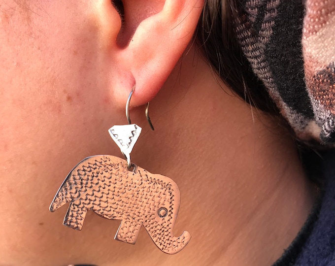 Elephant tuareg earrings,ethnic sahara desert handcraft earrings