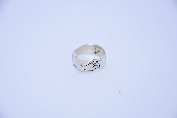 Bague Ancienne En Argent Massif 925 - Taille 54 - Vintage - En Bon état Occasion