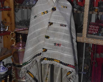 Handira Berber Blanket Woman Dress - Tahendirt - handira vintage Ait Hadiddu Tribe, Morocco