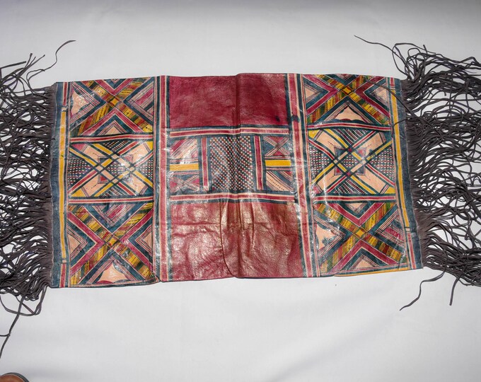 TUAREG, LEATHER CUSHION ,Tuareg Leather Pillow | Mudcloth fabric, Handcrafted leather, Pillow