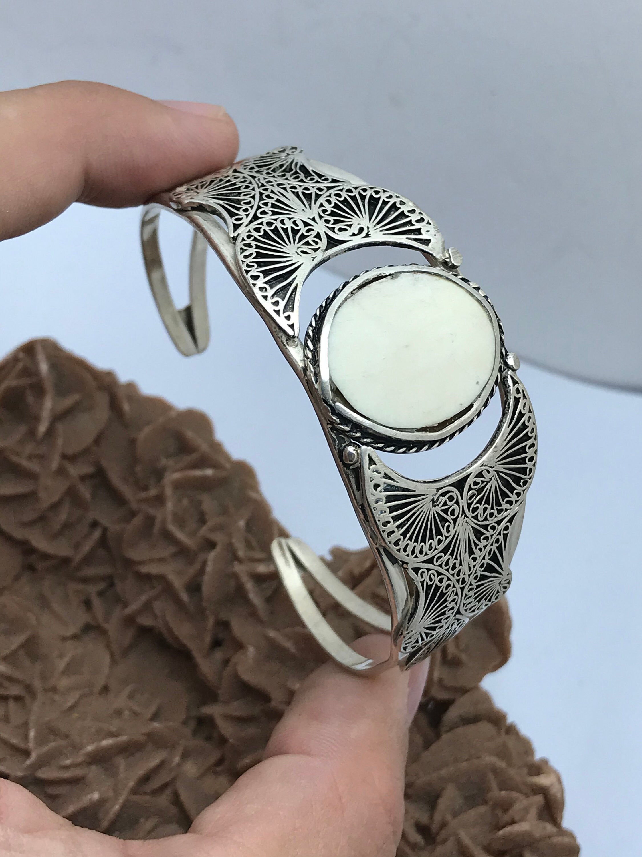 Berbere silver bracelet made by hand craftsmen of Morocco tiznit ...