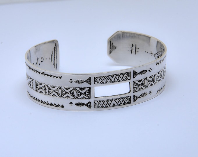 Bracelet Argent Touareg Handmade , Niger Cuff