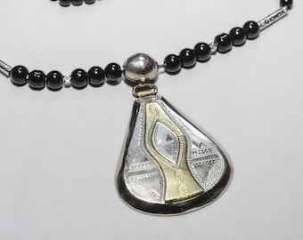 African Tuareg  Cross Necklace, African Jewelry, Ethnic Tribal Necklace, Large Pendant Amulet Contemporary Tie Necklace