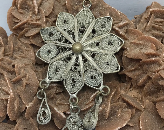 ethnic pendent vintage antique filigrane silver