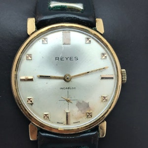 REYES swiss watch vintage rare reyes watch plated gold, REYES watch vintage swiss