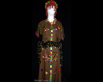 Berber dress , caftan marocain berbere , lots of 4 piece dress berber , necklace and parures and belt and caftan
