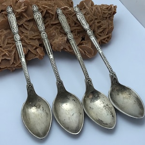 old Spoon silver lots of 4 silver moroccan spoon, afican vintage spoon silver