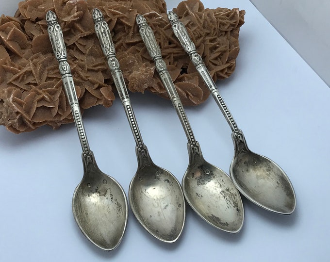 old Spoon silver lots of 4 silver moroccan spoon, afican vintage spoon silver