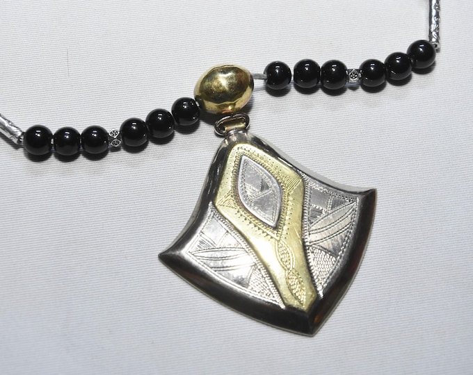 Necklace tuareg choker ,Ethnic Choker Necklace Sterling Silver Jewelry Engraved