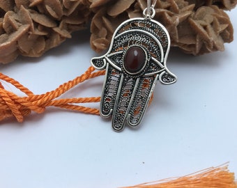 bijoux maroc , collier pendentif filigran argent 925