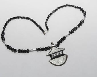 tuareg Necklace Ebony Silver - African Necklace Silver