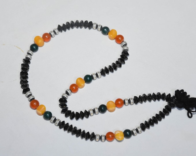 Traditional Mauritanian Tasbih Prayer Bead Necklace, African Tribal Statement Strand