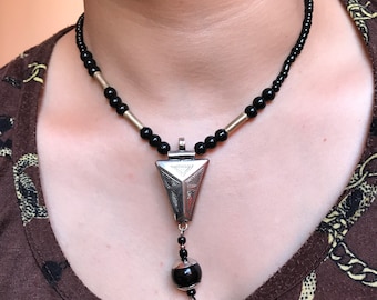 African Ethiopian Tuareg  African Jewelry, Ethnic Tribal Necklace, Pendant Amulet Contemporary Tie Necklace