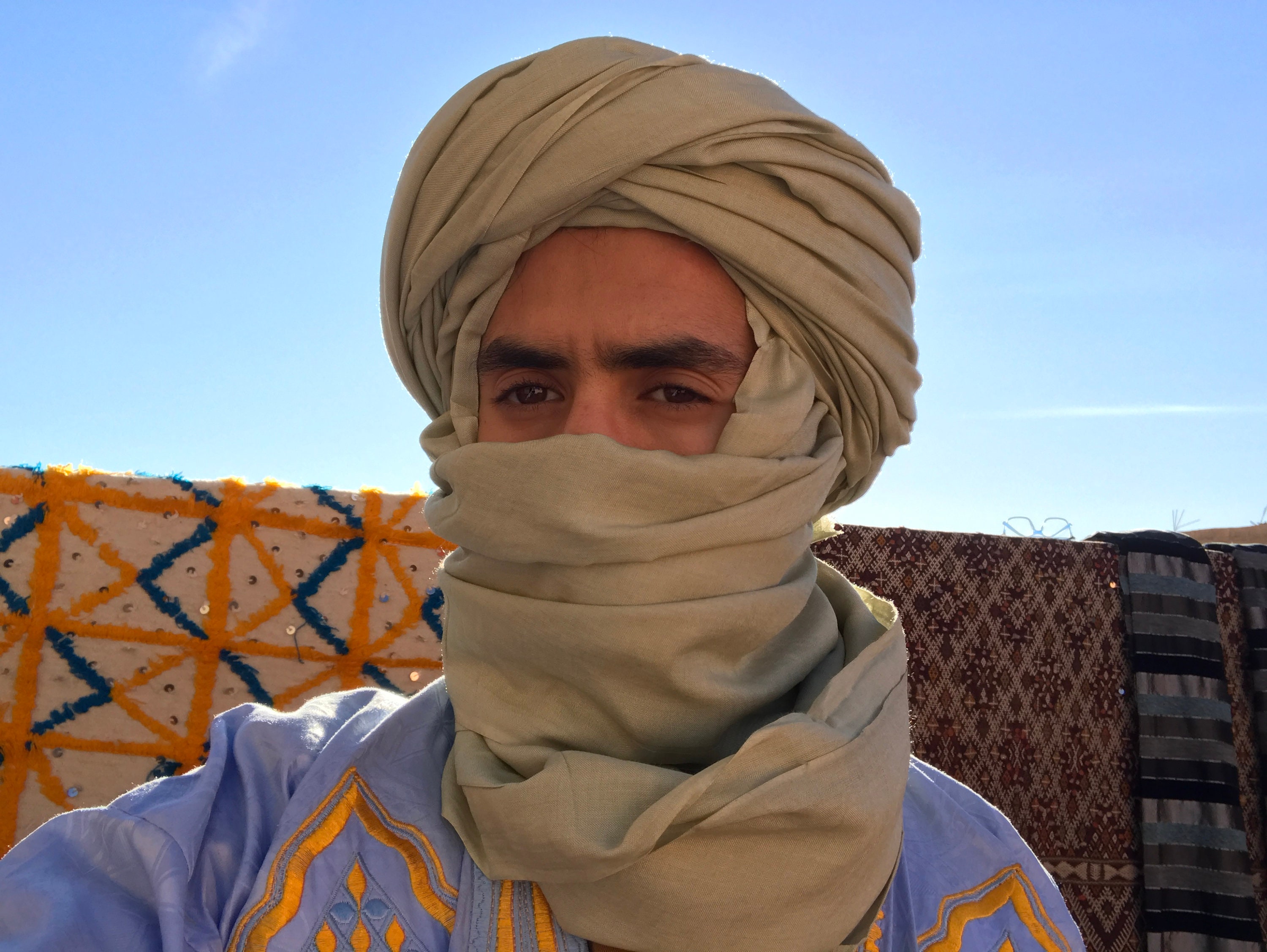 Écharpe touareg berbère marocaine- Long Handmade, Ethnic, Tribal