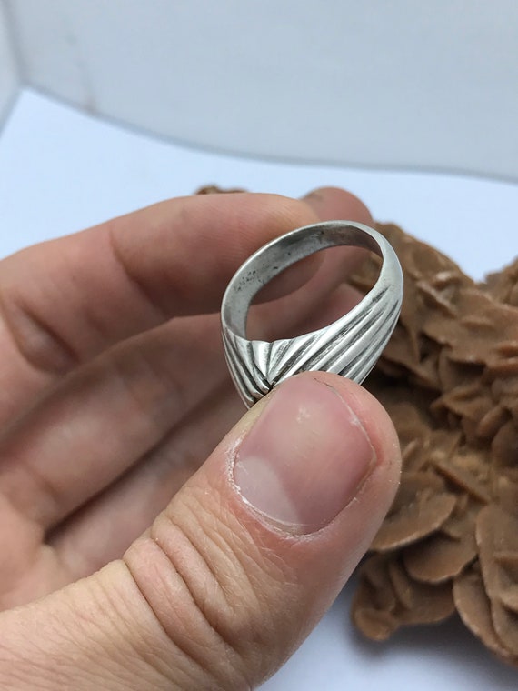 Bague Ancienne En Argent Massif 925 Avec Pierre De Nacre — Style Art Déco, Occasion