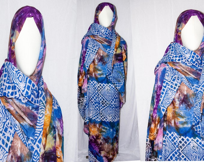 scarf Tuareg melhfa , sahraoui melhfa , tuareg dress woman , malhfa scarf dress