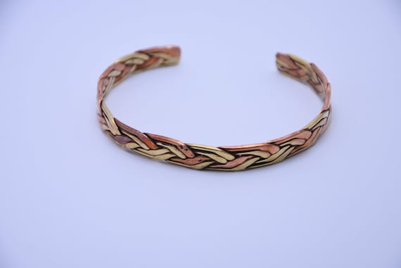 Fashion Brass Cuff Bracelet naturel patine ethnique tribal Laiton Bijoux 3" 