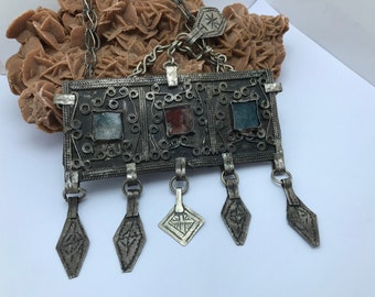 Vintage Berber Silver Head Ornament - Moroccan Tribal Jewelry