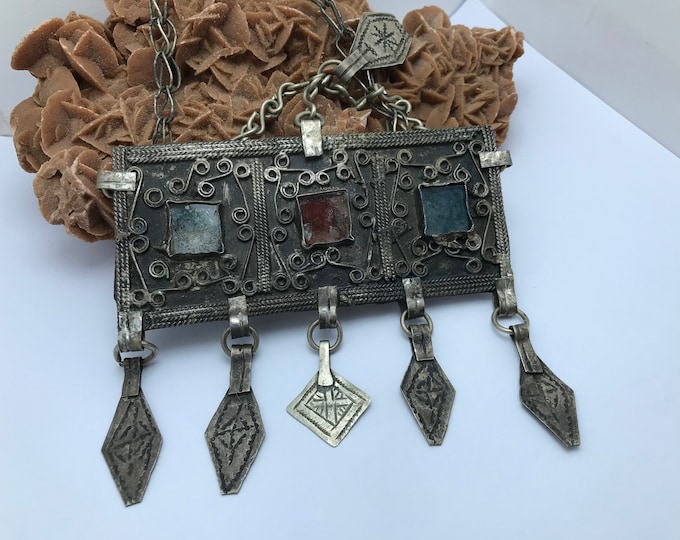 Berber head ornament, Morocco silver 1930s, rere ethnic berber jewelry,tribal moroccan head ornament