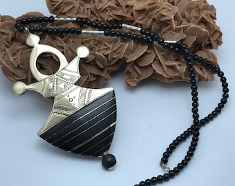 Sterling Silver Tuareg Cross Necklace: Agadez Amulet, Handmade Ethnic Jewelry