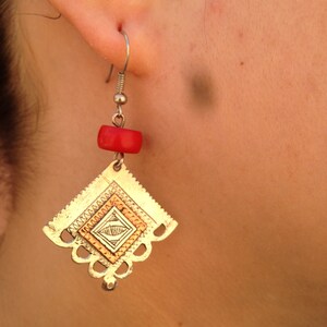 touareg boucles d&#39;oreille argent ethniques fait a main
