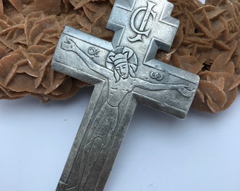 silver cross old ,very old cross engraving handmade 1950s