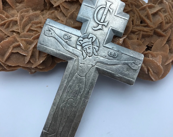 silver cross old ,very old cross engraving handmade 1950s