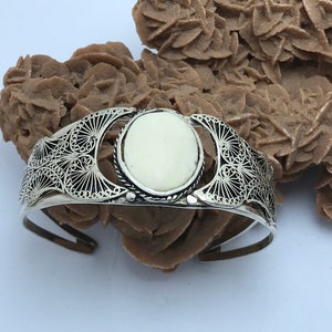 Berbere silver armband made by hand craftsmen of Morocco tiznit, filigrane armband