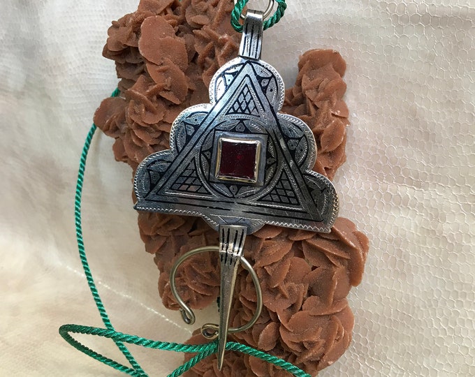 Pendentif berbère en argent antique du Maroc,fibule berbère marocain,ethnique fibule,vintage fibule