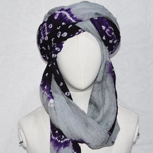 Echarpe africaine touareg, Turban Ethnique, Echarpe berbère marocaine, Couleur noire, Echarpe unisexe extra longue, Chech noir.