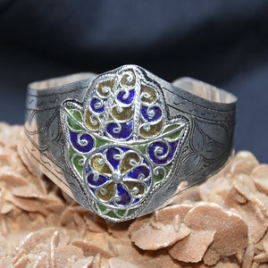Bracelet manchette Berbère en argent sterling fait a main ,filigrane manchette argent,ethnique bracelet