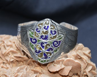 Handmade Sterling Silver Berber Cuff Bracelet: Moroccan Filigree Jewelry