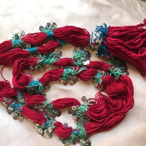 berber parure belt silk ait hdidaou morocco ,vintage berber jewelry