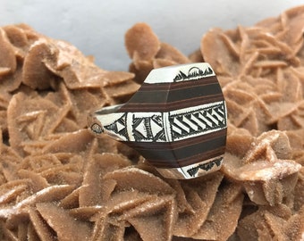 Touareg ring with ebony silver stirling work by hand ethnic ring,berbère bague,touareg bague,chic bague,ethniques bague