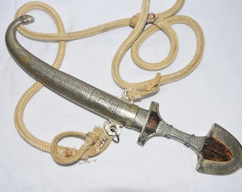 antique Moroccan Dagger handmade 1940s  with silk belt  Moroccan Dagger