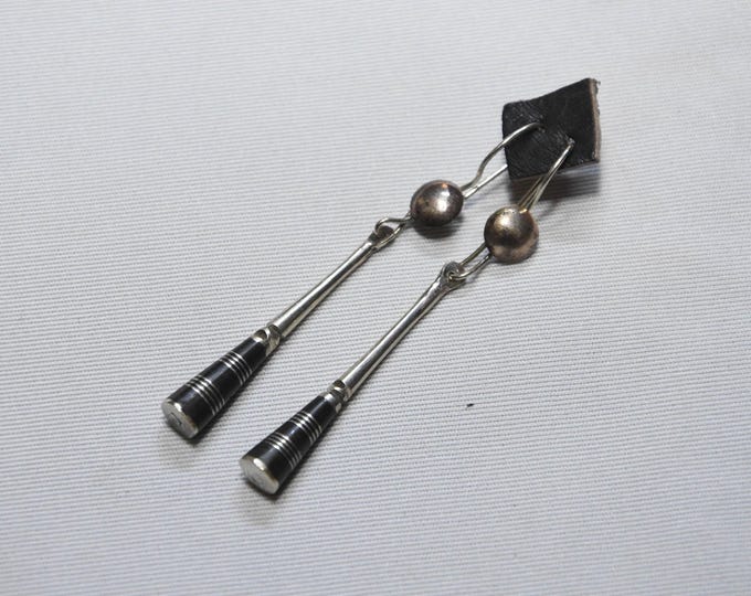 Tuareg earrings ebony handmade by tuareg , silver tuareg ebony earrings