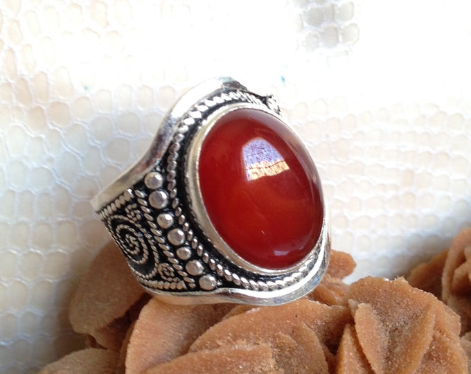 touareg bague avec perle agate de mali,fait a main,ethnique bague berbère,boho rings