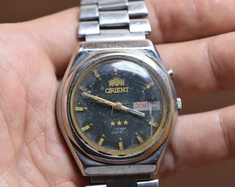 Vintage Orient Automatic Watch: Day/Date, 21 Jewels (1965s)
