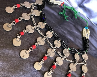 Antique Berber Coin Necklace: Draa Valley Tribal Jewelry