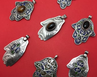 Énorme berbère amulette - khamsa marocain - hamsa - forme de main de Fatima à la main - talisman africain - talisman berbère