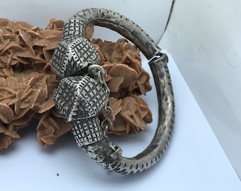 Antique Indian Silver Anklet: Ethnic Tribal Jewelry