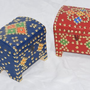Tuareg Box Jewelry Handmade Leather Wood