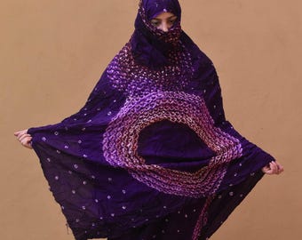 Tuareg Cotton Melhfa: 5 Meter Berber scarf woman