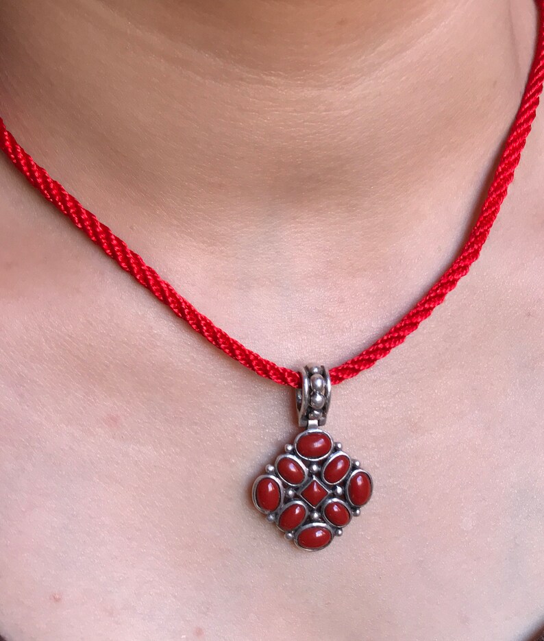 Collier En Argent 925 Avec Franges Corail Rouge - Longueur 48 Cm - Méditerranéen - Neuf Avec Étiquettes